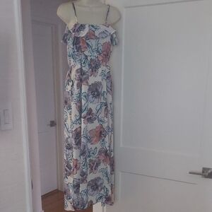 Floral Adjustable Spaghetti Strap Maxi Dress